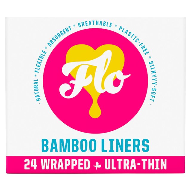 FLO Bamboo Daily Liners, Wrapped & Ultra Thin, 24 Per Pack