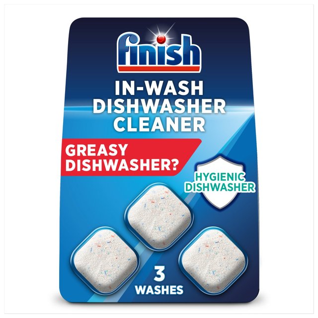 Finish In-Wash Dishwasher Machine Cleaner Tablets, 3 Per Pack