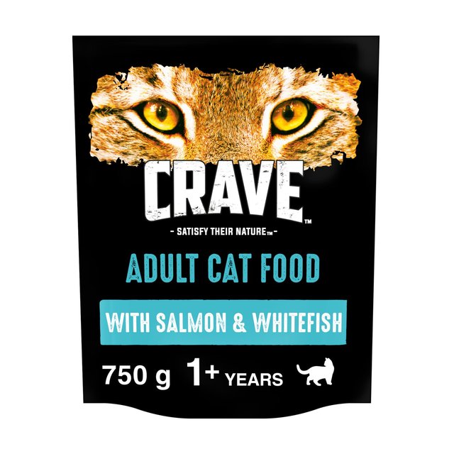 Crave Natural Grain Free Adult Dry Cat Food Salmon & Whitefish, 750g