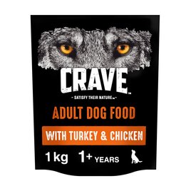 Crave Natural Grain Free Adult Complete Dry Dog Food Turkey & Chicken 1kg | Ocado