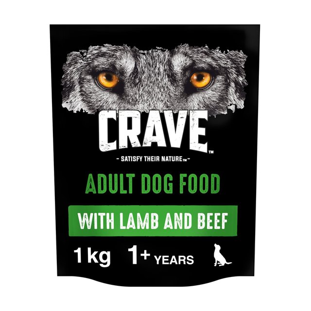 Crave Natural Grain Free Adult Complete Dry Dog Food Lamb & Beef, 1kg