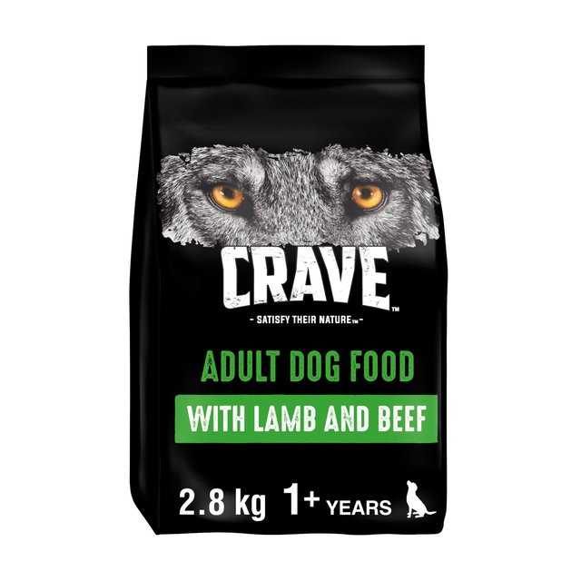 Crave Natural Grain Free Adult Complete Dry Dog Food Lamb & Beef, 2.8kg