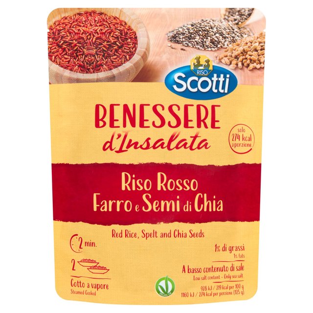 Riso Scotti Microwaveable Red Rice, Spelt and Chia Seeds, 250g