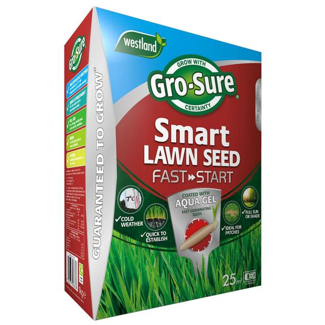 Gro-Sure Aqua Gel Coated Fast Start Smart Grass Lawn Seed, 25sqm
