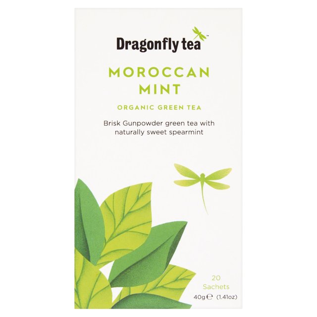 Dragonfly Organic Moroccan Mint Green Tea Bags, 20 Per Pack