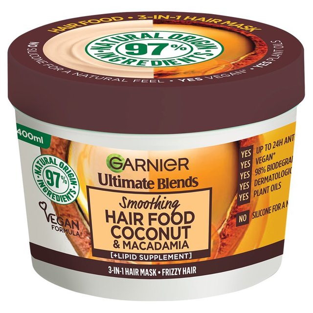Garnier Ultimate Blends Hair Food Coconut Oil 3-in-1 Hair Mask Treatment, 390ml