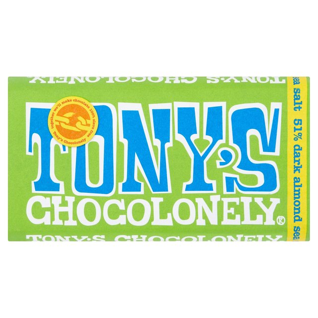 Tony’s Chocolonely Dark Chocolate 51% Almond Sea Salt, 180g
