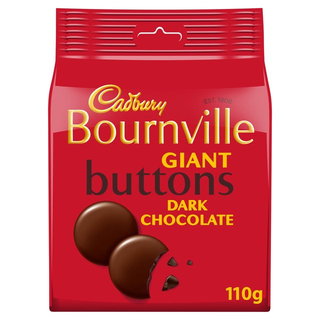 Cadbury Bournville Dark Chocolate Giant Buttons Bag, 110g