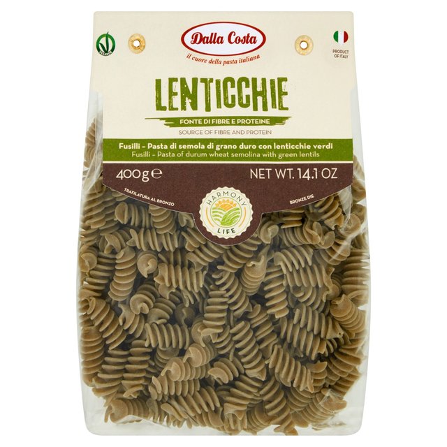 Dalla Costa Harmony Life Pasta Fusilli With Green Lentils, 400g