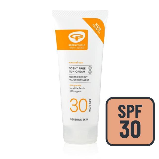 Green People SPF 30 Sun Cream Scent Free Travel Size, 100ml