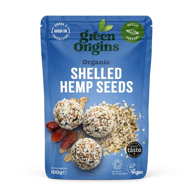 Green Origins Organic Raw Shelled Hemp Seeds, 100g