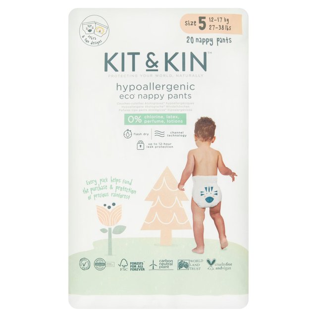 Kit & Kin Eco Nappy Pants, Size 5, 12-17kg