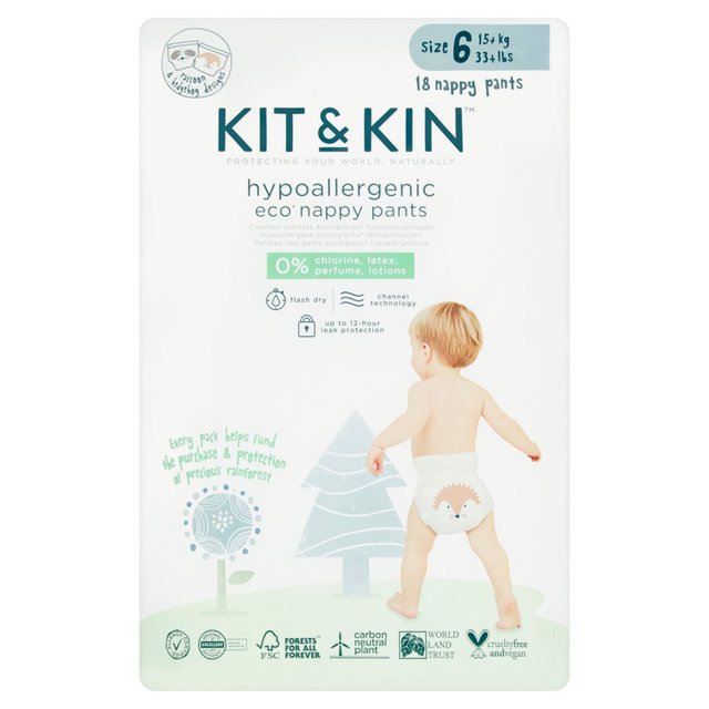 Kit & Kin Eco Nappy Pants, Size 6, 15+kg