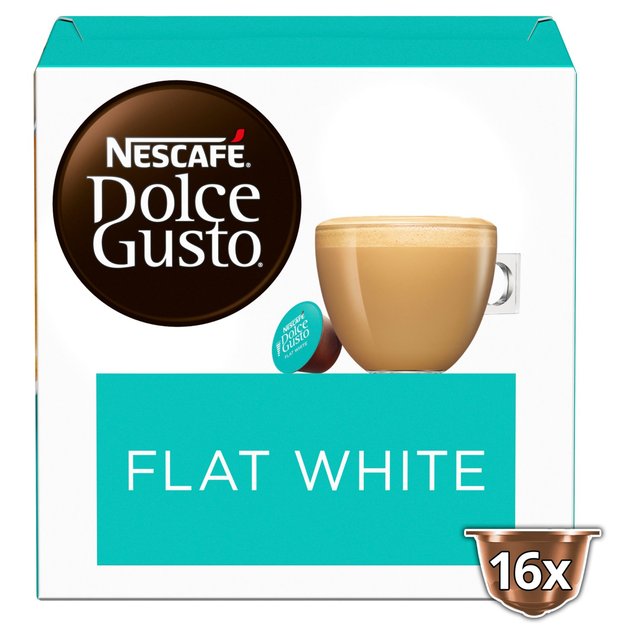Dolce Gusto Nescafe Flat White Coffee Pods, 16 Per Pack