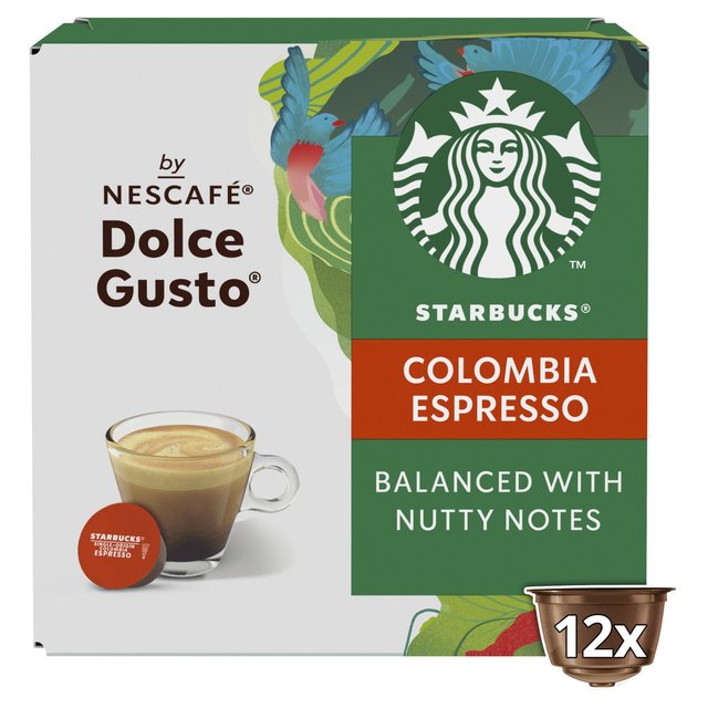 Starbucks Medium Colombia Coffee Pods by Nescafe Dolce Gusto, 12 Per Pack