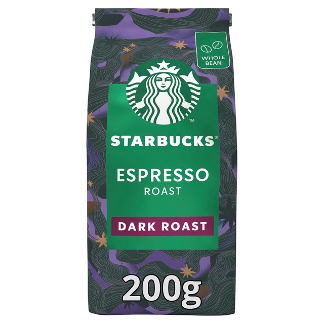 Starbucks Espresso Roast, Dark Roast Coffee Beans, 200g