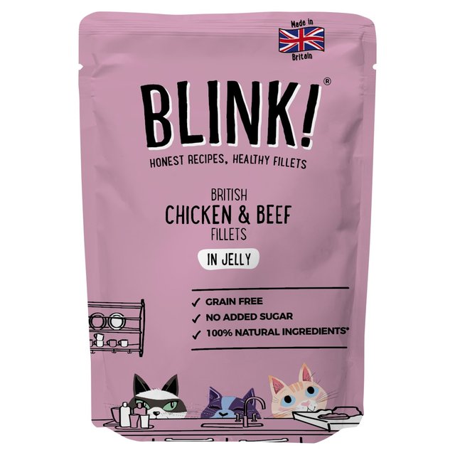 Blink Chicken Breast & Beef Fillets Wet Cat Food Pouch, 85g