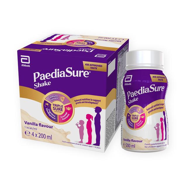 PaediaSure Shake Vanilla Nutritional Supplement Drink, 1-10 Years Multipack, 4 x 200ml