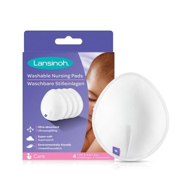 Lansinoh Washable Nursing Breast Pads, 4 Per Pack