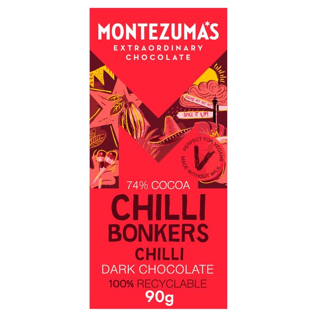 Montezuma’s Chilli Bonkers Dark Organic Chocolate Bar, 90g