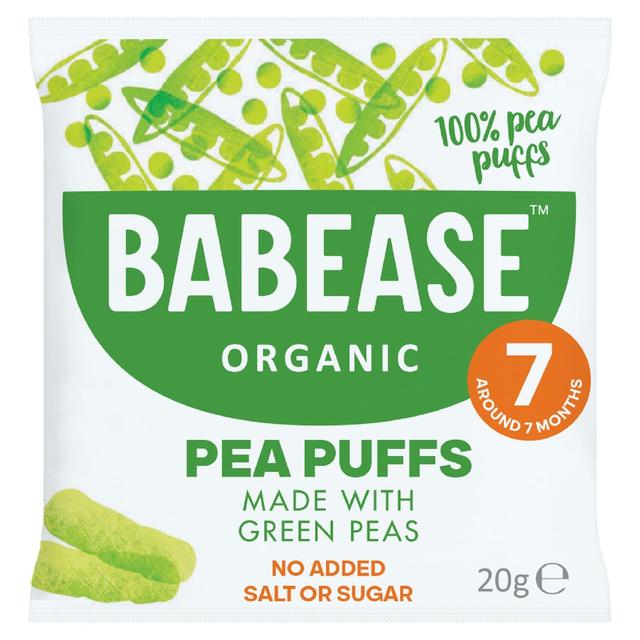 Babease Organic Baby Snack Pea Puffs, 7 Mths+, 20g