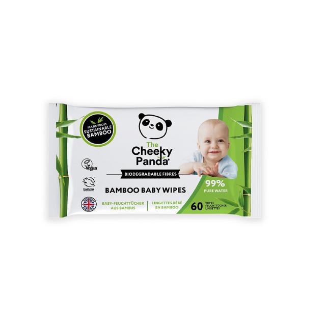 The Cheeky Panda Biodegradable Bamboo Baby Wipes, 64 per Pack