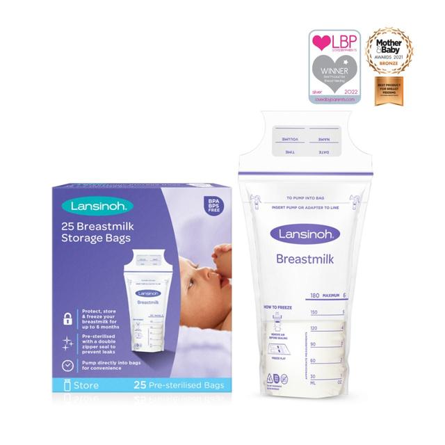 Lansinoh Breast Milk Storage Bags, 25 per Pack