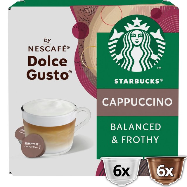 Starbucks Cappuccino Coffee Pods by Nescafe Dolce Gusto, 12 Per Pack