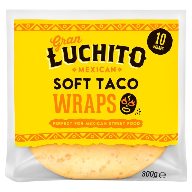 Gran Luchito Soft Taco Shells Tortilla Fajita Wraps, 10 Per Pack