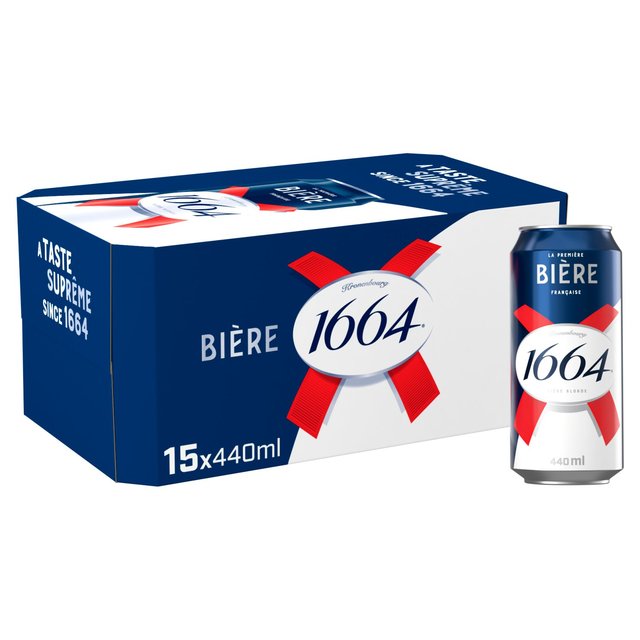 Kronenbourg 1664 Lager Beer Cans, 15 x 440ml