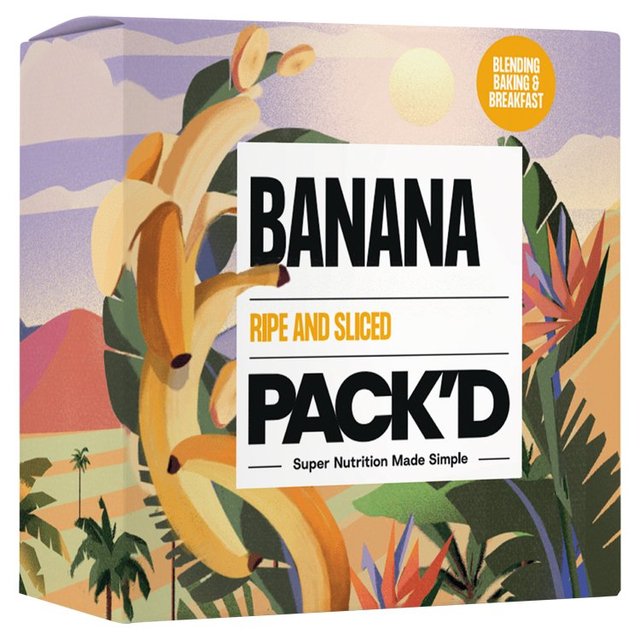 PACK’D Ripe & Creamy Sliced Bananas Frozen, 300g