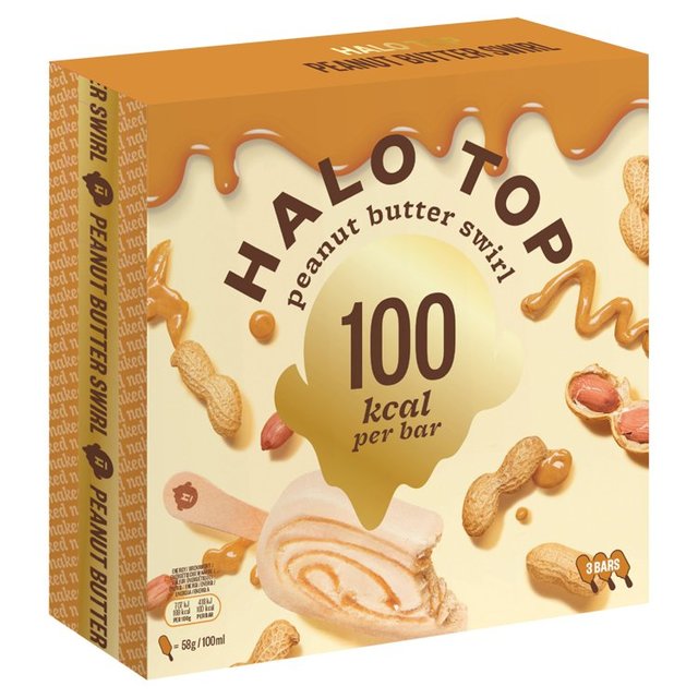 Halo Top Peanut Butter Swirl Low Calorie Sticks, 3 x 100ml