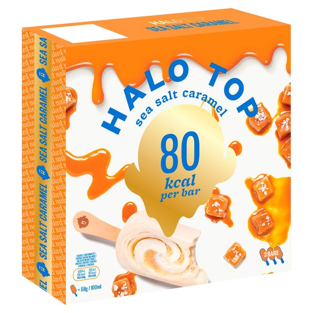Halo Top Sea Salt Caramel Low Calorie Sticks, 3 x 100ml