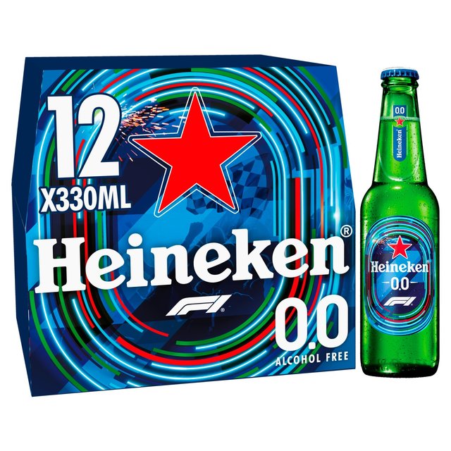 Heineken 0.0 Alcohol Free Beer Bottles, 12 x 330ml