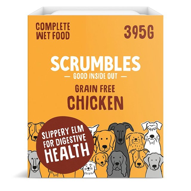 Scrumbles Wet Dog Food Pate, Grain Free Chicken, 395g