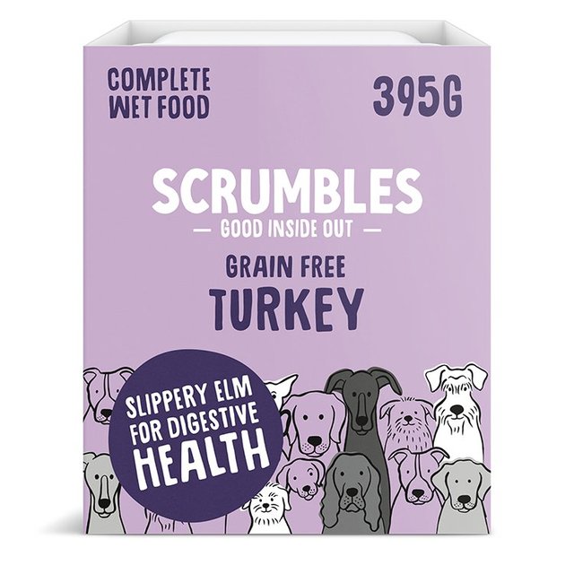 Scrumbles Wet Dog Food Pate, Grain Free Turkey, 395g