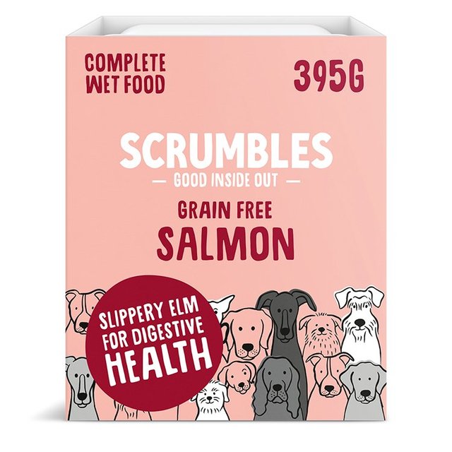 Scrumbles Wet Dog Food Pate, Grain Free Salmon, 395g