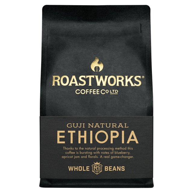 Roastworks Ethiopia Natural Whole Bean Coffee, 200g