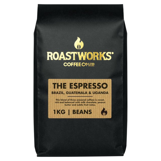 Roastworks Espresso Whole Bean Coffee, 1kg