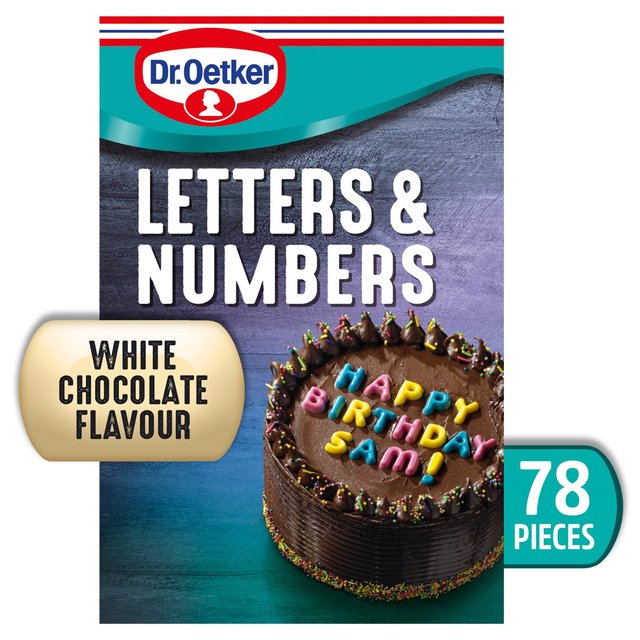 Dr. Oetker 78 Coloured Chocolate Letters & Numbers, 40g