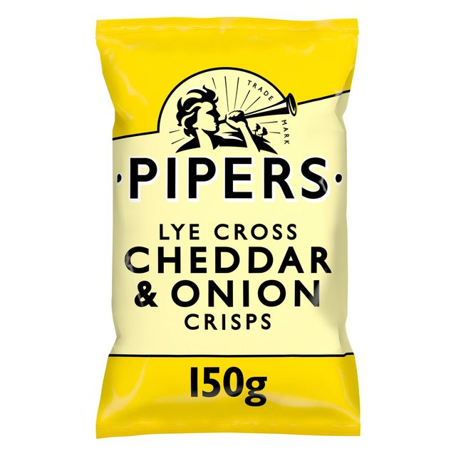 Pipers Lye Cross Cheddar & Onion Sharing Bag Crisps, 150g