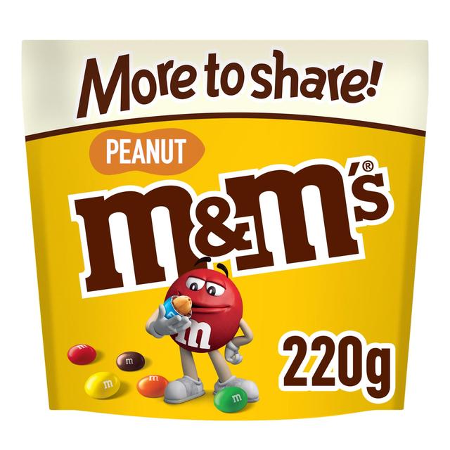 M & M’s Crunchy Peanut & Milk Chocolate Sharing Pouch Bag, 220g