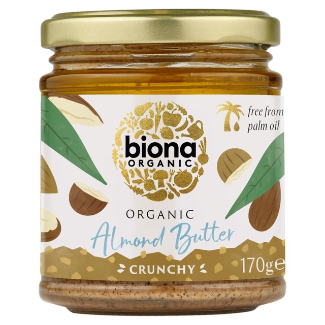 Biona Organic Almond Butter, Crunchy, 170g