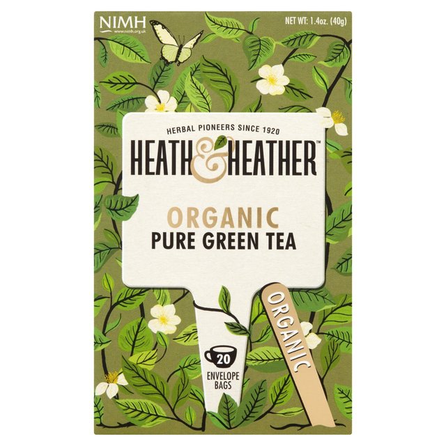 Heath & Heather, One Size, Organic Pure Green Tea, 20 Per Pack