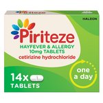 Piriteze Hayfever & Allergy Relief Antihistamine Cetirizine 14 Tablets