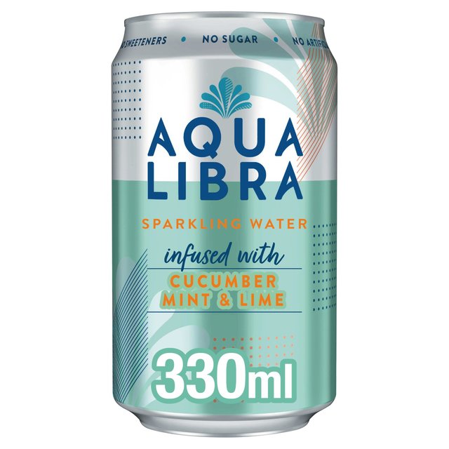 Aqua Libra Cucumber, Mint & Lime Infused Sparkling Water, 330ml