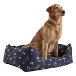 Joules Dog Print Square Dog Bed Large