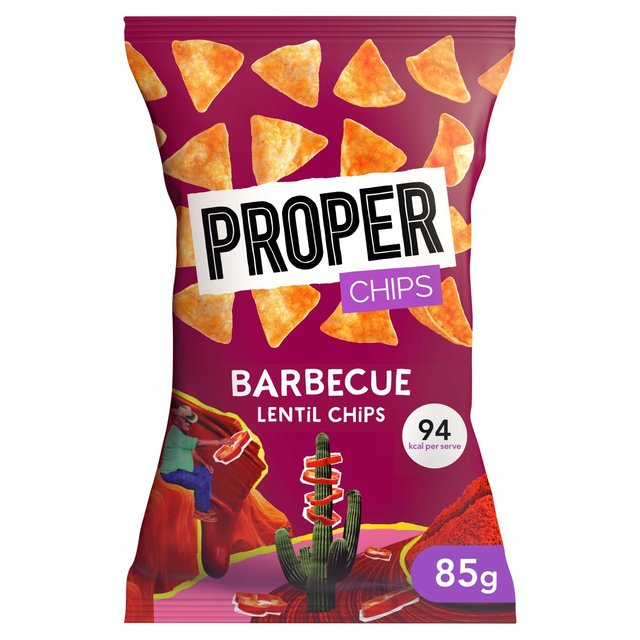 Properchips Barbecue Lentil Chips, 85g