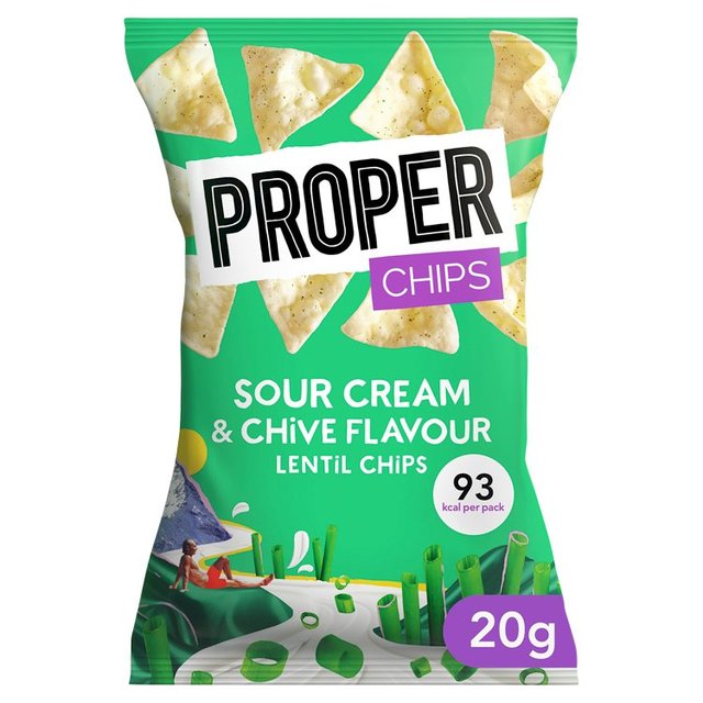 Properchips Sour Cream & Chive Lentil Chips, 20g
