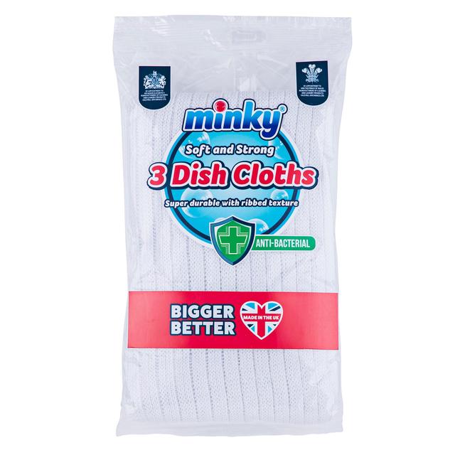Minky Anti Bacterial Cleaning Cloths, 3 Per Pack